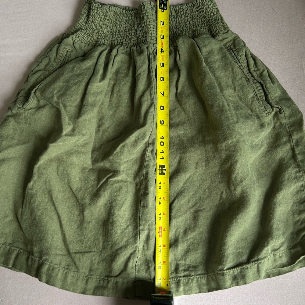Wrap London Green Smocked A-Line Knee-Length Skirt - Picture 6 of 6